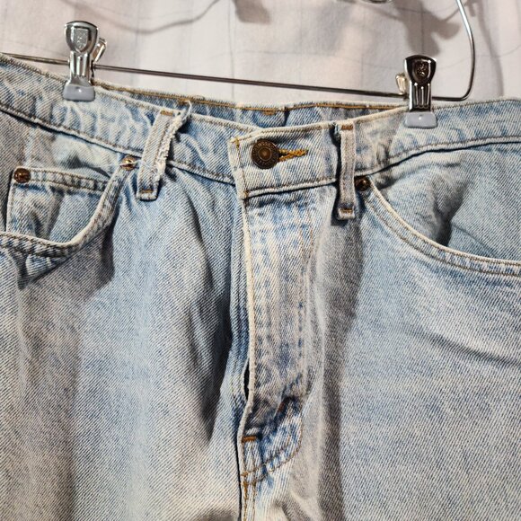 Ladies Levis 550 Stonewashed Blue Jeans size 31x32 ,acid washed, tapered legs - Picture 4 of 7